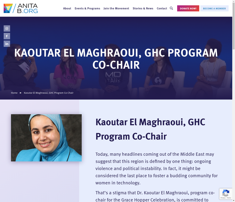 GHC Program Co-Chair — Kaoutar El Maghraoui