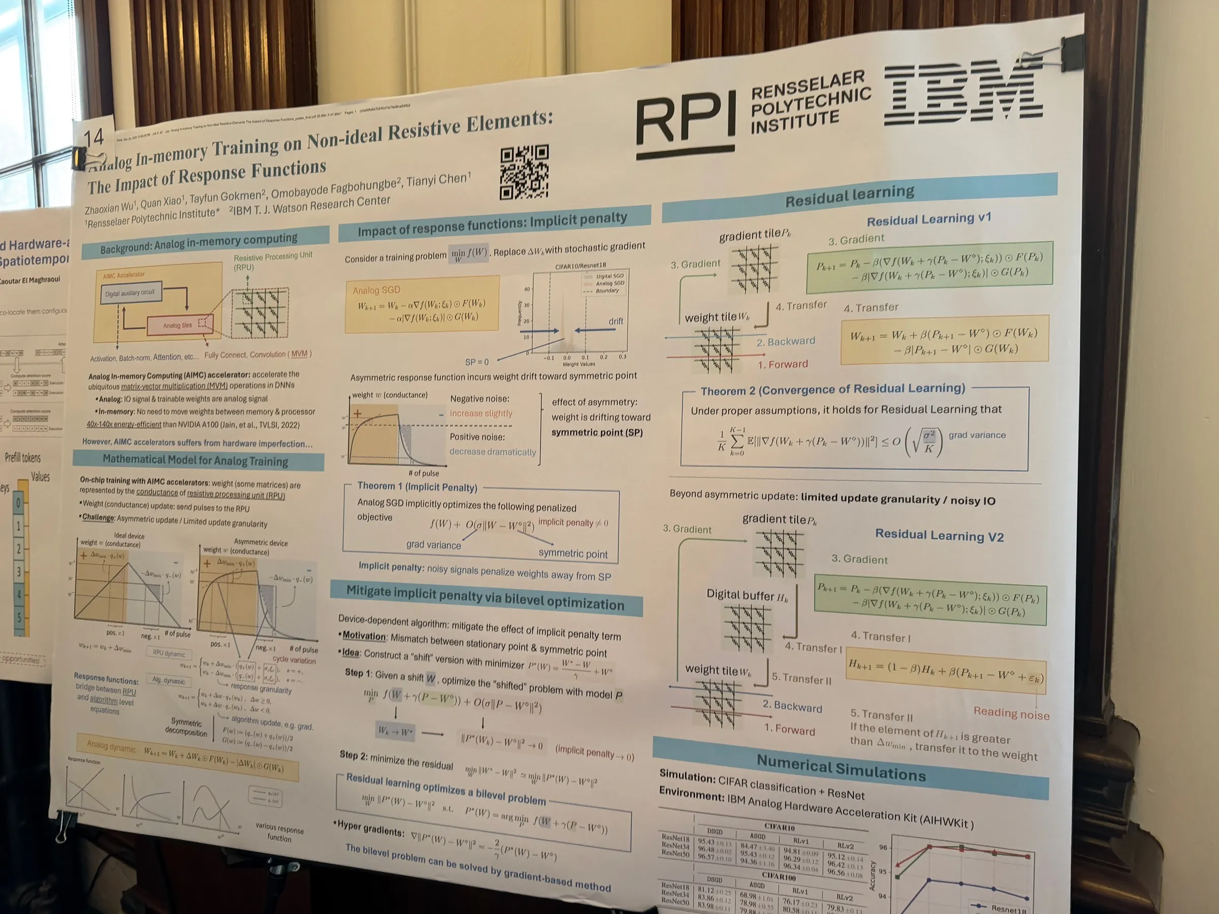 Poster: Analog In-Memory Training on Non-Ideal Resistive Elements
